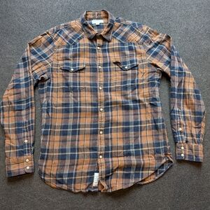 Lucky Jeans Plaid Western Snap Button Shirt